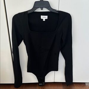 Pistola Black Long Sleeve Bodysuit